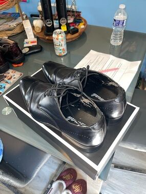 Men's Black Lace-Up Dress Oxfords by Unknown Brand